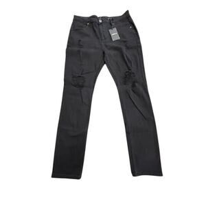 NWT!! "ABSECAI" SZ 36 Distressed Straight Leg/Skinny Jean Skateboarder‎ Stretch